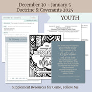 Struggling to get your youth engaged in your lesson? This lesson kit will provide you with meaningful discussion and real-life applications to keep them engaged, learning, and taking action on the things you disuss.
Dec 30 - Jan 5
"The Restoration of the Fulness of the Gospel of Jesus Christ "
The Restoration Proclamation
Come, Follow Me supplemental resources for YOUTH